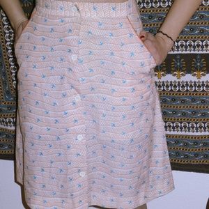 Retro Vintage Button Up Bird Skirt